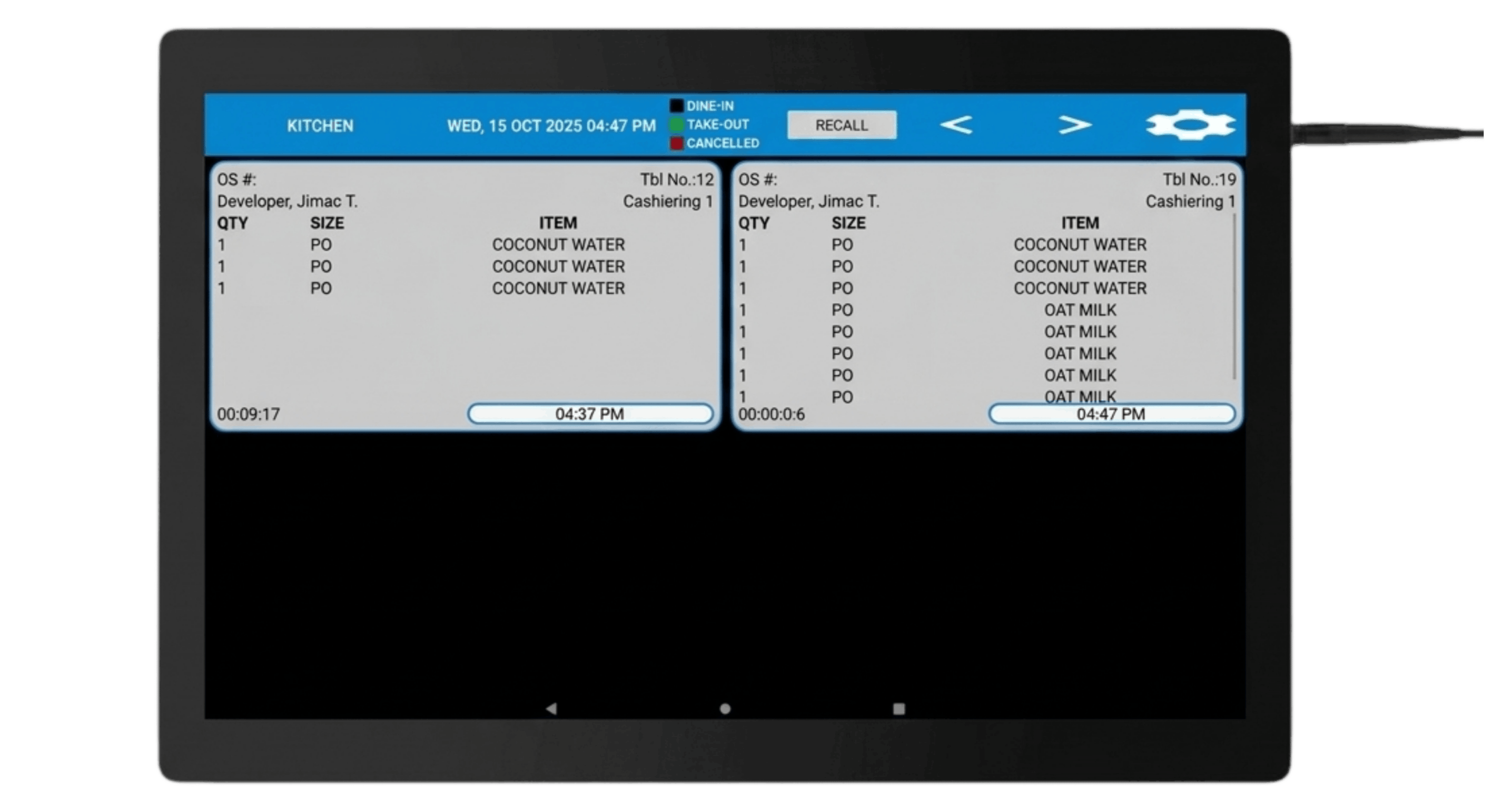 TSCeres POS — Touchscreen Interface