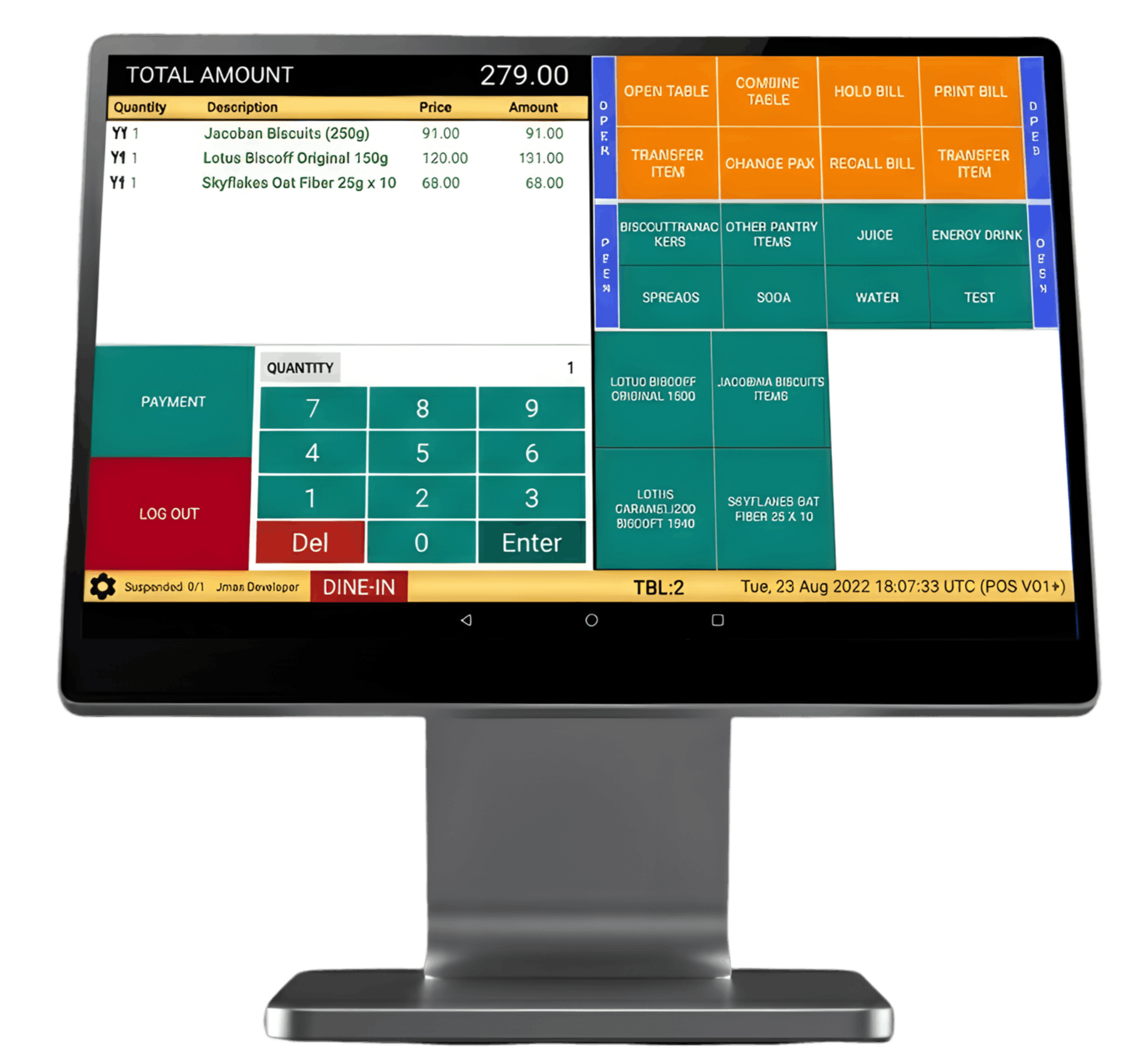 TSCeres POS — Touchscreen Interface